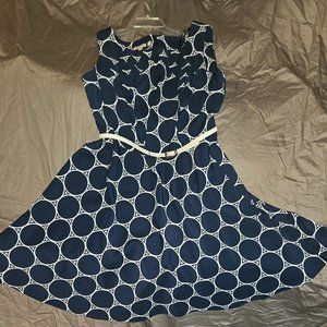 Navy and White Dress